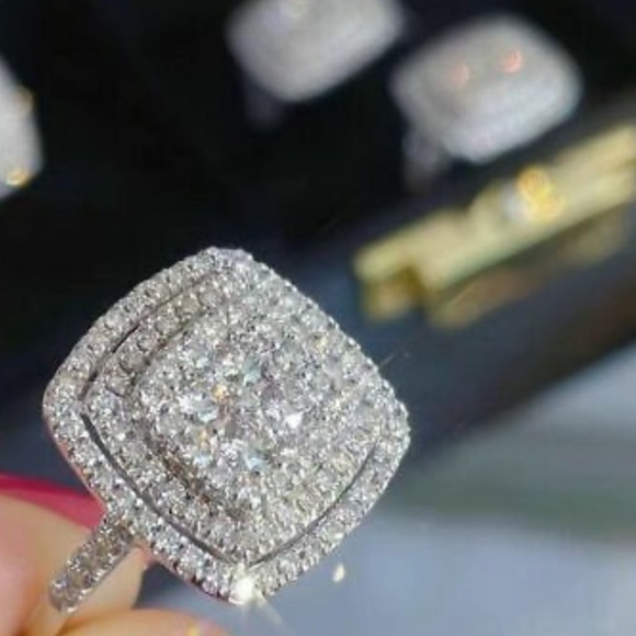 New 925 Sterling silver diamond luxury ring - Picture 6 of 7